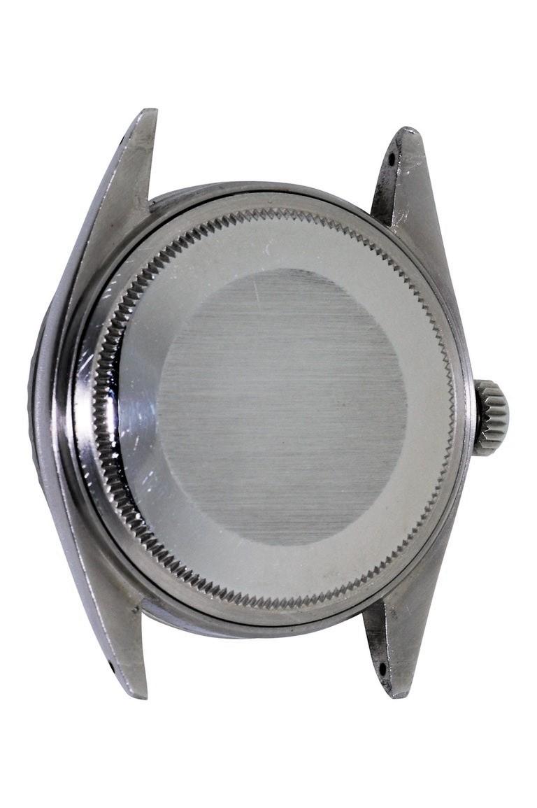 Rolex Stainless Steel Datejust with Custom Pink Dial with Diamond Markers 1970's For Sale 6