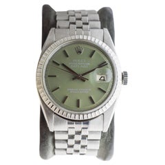Rolex Edelstahl Datejust mit benutzerdefinierten Sage Green Dial 1960s