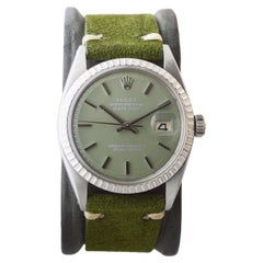 Rolex Stainless Steel Datejust with Custom Sage Green Dial 1960s