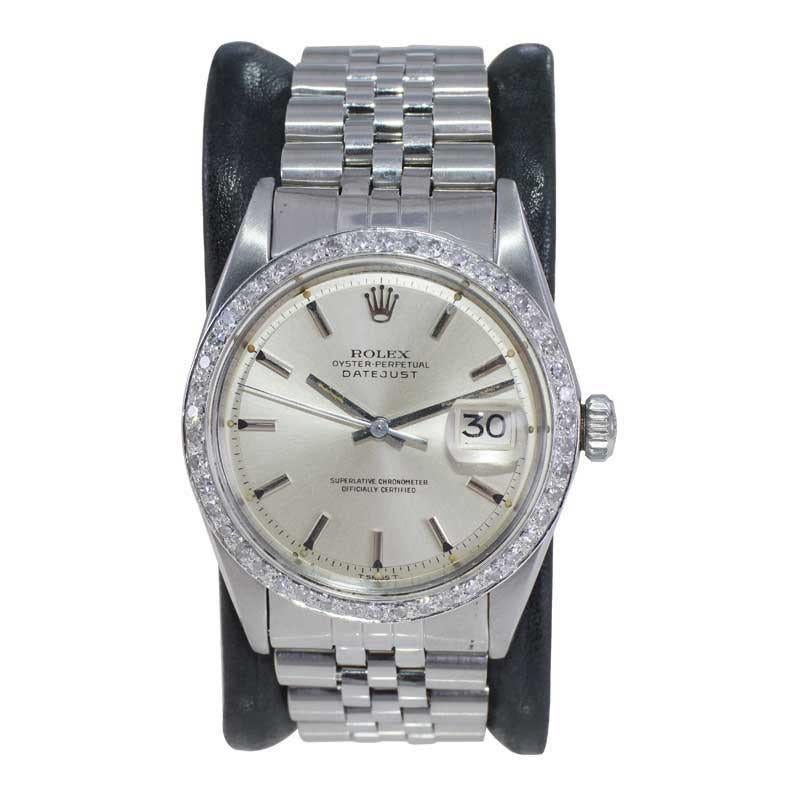FACTORY / HOUSE: Rolex Watch Company
STYLE / REFERENCE: Datejust / Reference 1601
METAL / MATERIAL: Stainless Steel
CIRCA / YEAR: 1969 / 70
DIMENSIONS / SIZE: Length 44mm x Diameter 36mm
MOVEMENT / CALIBER: Perpetual Winding / 26 Jewels / Caliber