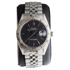 Rolex Stainless Steel Datejust With Factory Original Charcoal Dial circa 1960's