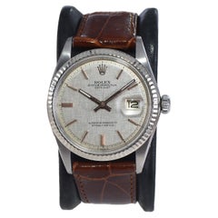 Rolex Stainless Steel Datejust with Original and Rare Linen Dial 1960's