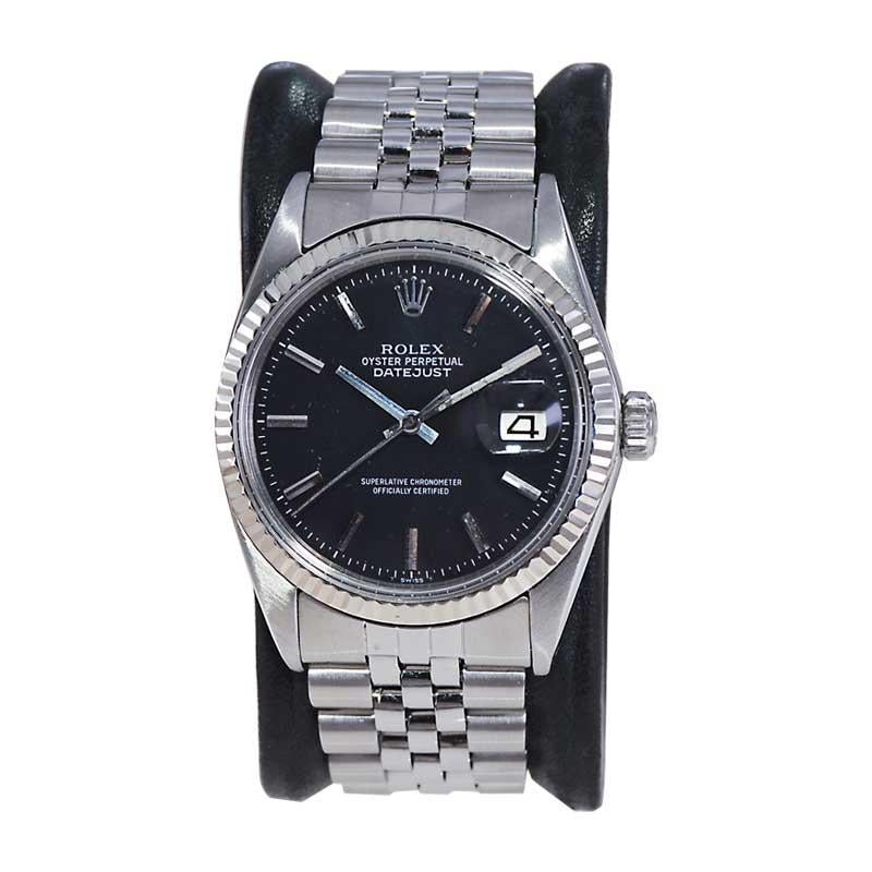 FACTORY / HOUSE: Rolex Watch Company
STYLE / REFERENCE: Datejust / Reference 1601
METAL / MATERIAL: Stainless steel
CIRCA / YEAR: Mid 1960's
DIMENSIONS / SIZE: Length 43mm x Diameter 35mm
MOVEMENT / CALIBER: Perpetual Winding / 26 Jewels / Caliber