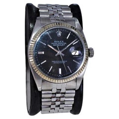 Rolex Stainless Steel Datejust with Original Black Dial from the Early 1970's