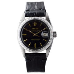 Rolex Stainless Steel Datejust with Rare Black Dial circa 1958
