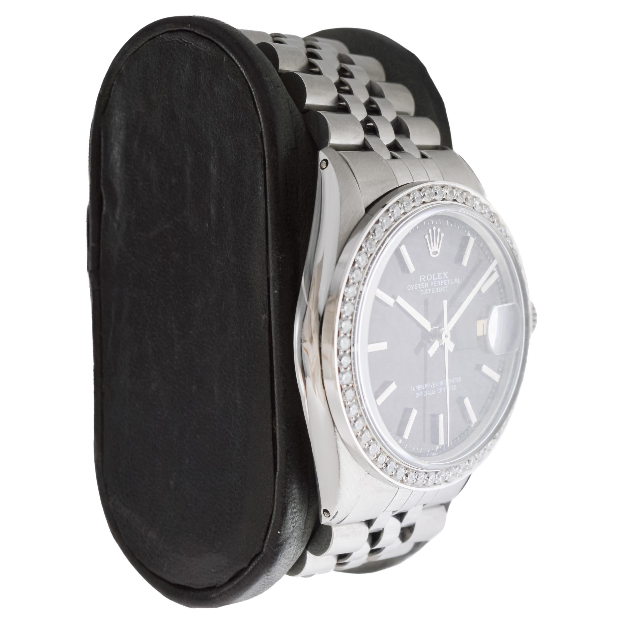 FACTORY / HOUSE: Rolex Watch Company
STYLE / REFERENCE: Datejust / Reference 1601
METAL / MATERIAL: Stainless Steel
CIRCA / YEAR: 1960's
DIMENSIONS / SIZE: Length 43mm X Diameter 36mm
MOVEMENT / CALIBER: Perpetual Winding / 26 Jewels / Caliber