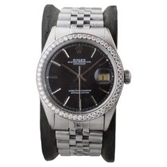 Rolex Stainless Steel Datejust with Rare Black Dial circa, 1960's