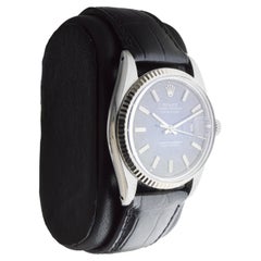 Rolex Stainless Steel Datejust With Rare Blue Vignette Dial circa 1970's