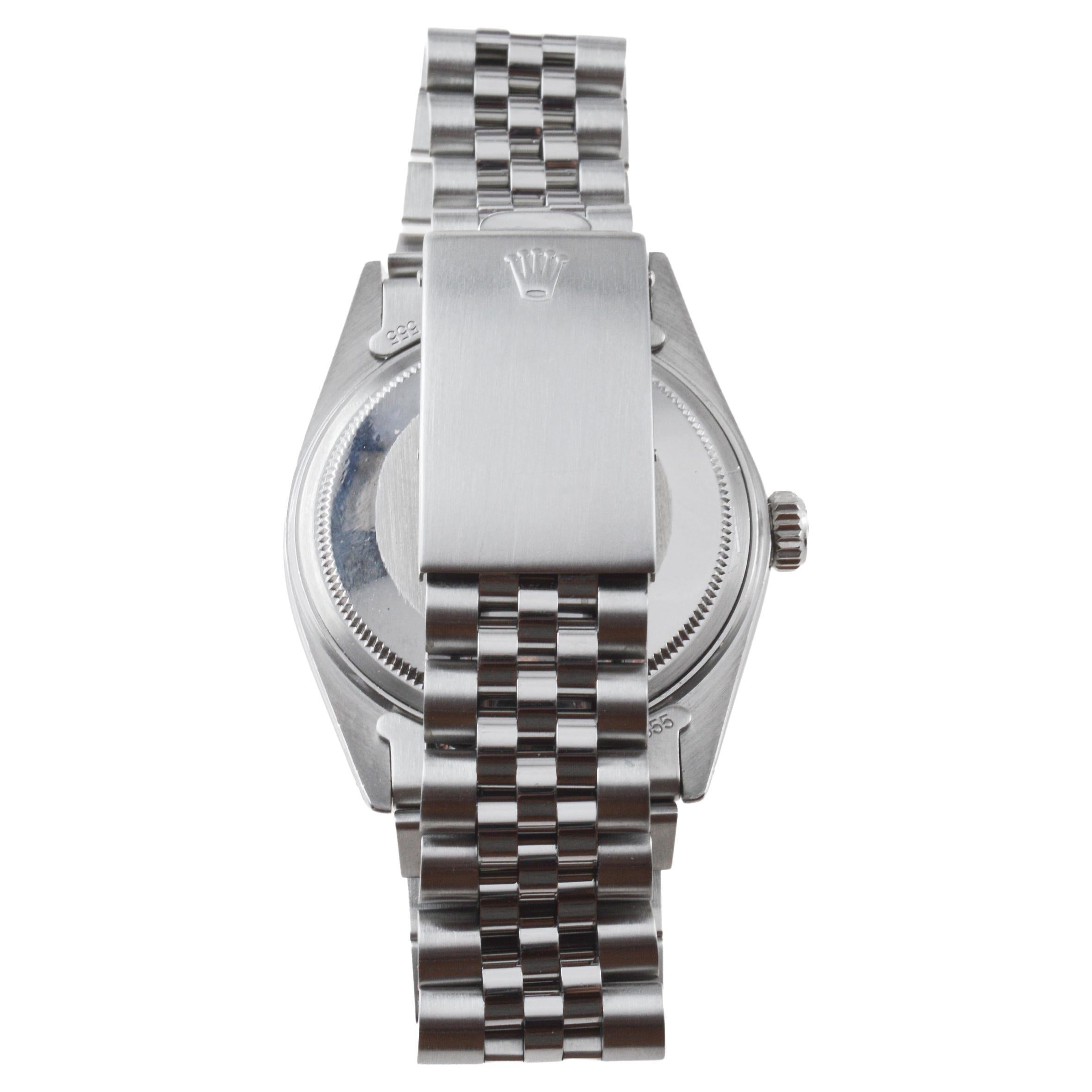 Rolex Stainless Steel Datejust with Rare Tapestry Dial circa 1970's 7