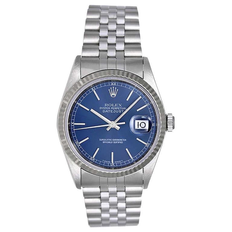 Rolex Stainless Steel Datejust Wristwatch Ref 16234 In Excellent Condition In Dallas, TX