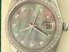 Rolex Stainless Steel Diamond Bezel Datejust Automatic Wristwatch Ref 16014