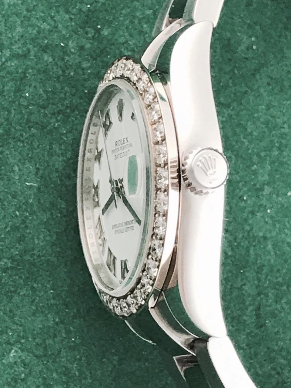 Women's or Men's Rolex Stainless Steel Diamond Bezel Datejust Automatic Wristwatch Ref 178240