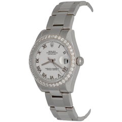 Rolex Stainless Steel Diamond Bezel Datejust Automatic Wristwatch Ref 178240
