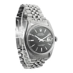 Rolex Stainless Steel Early Datejust with Carbonized Finish from 1959