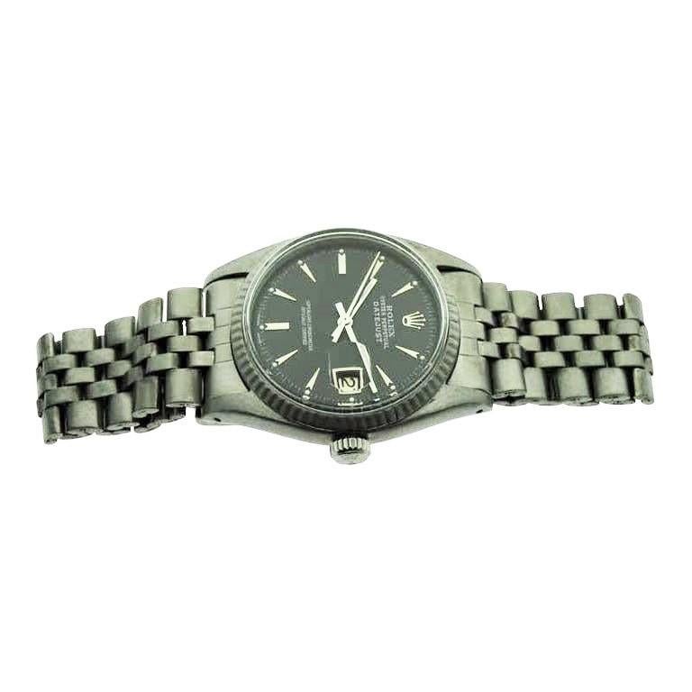 Rolex Stainless Steel Early Datejust with Carbonized Finish from 1959 4