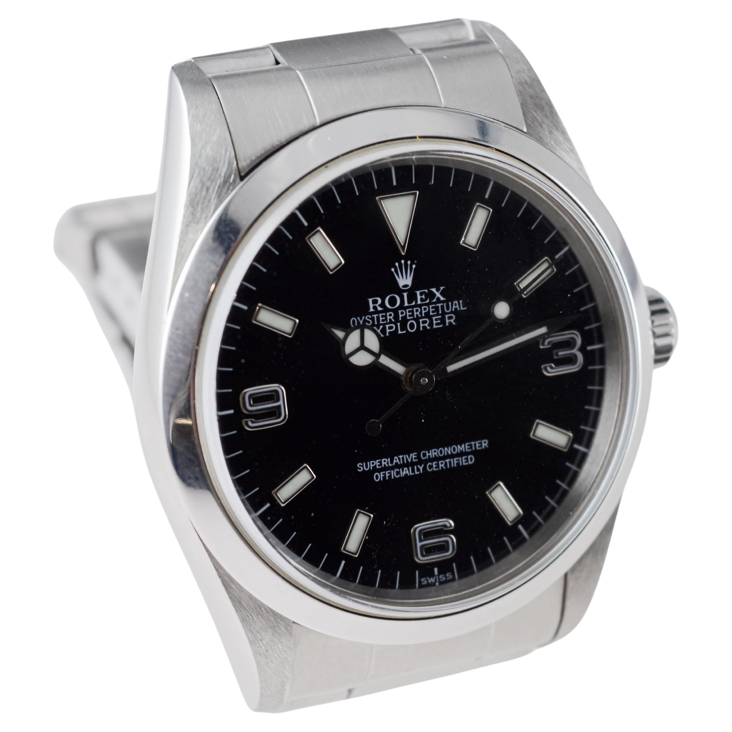 Rolex Stainless Steel Explorer With Box and Papers, circa 1999 For Sale 7