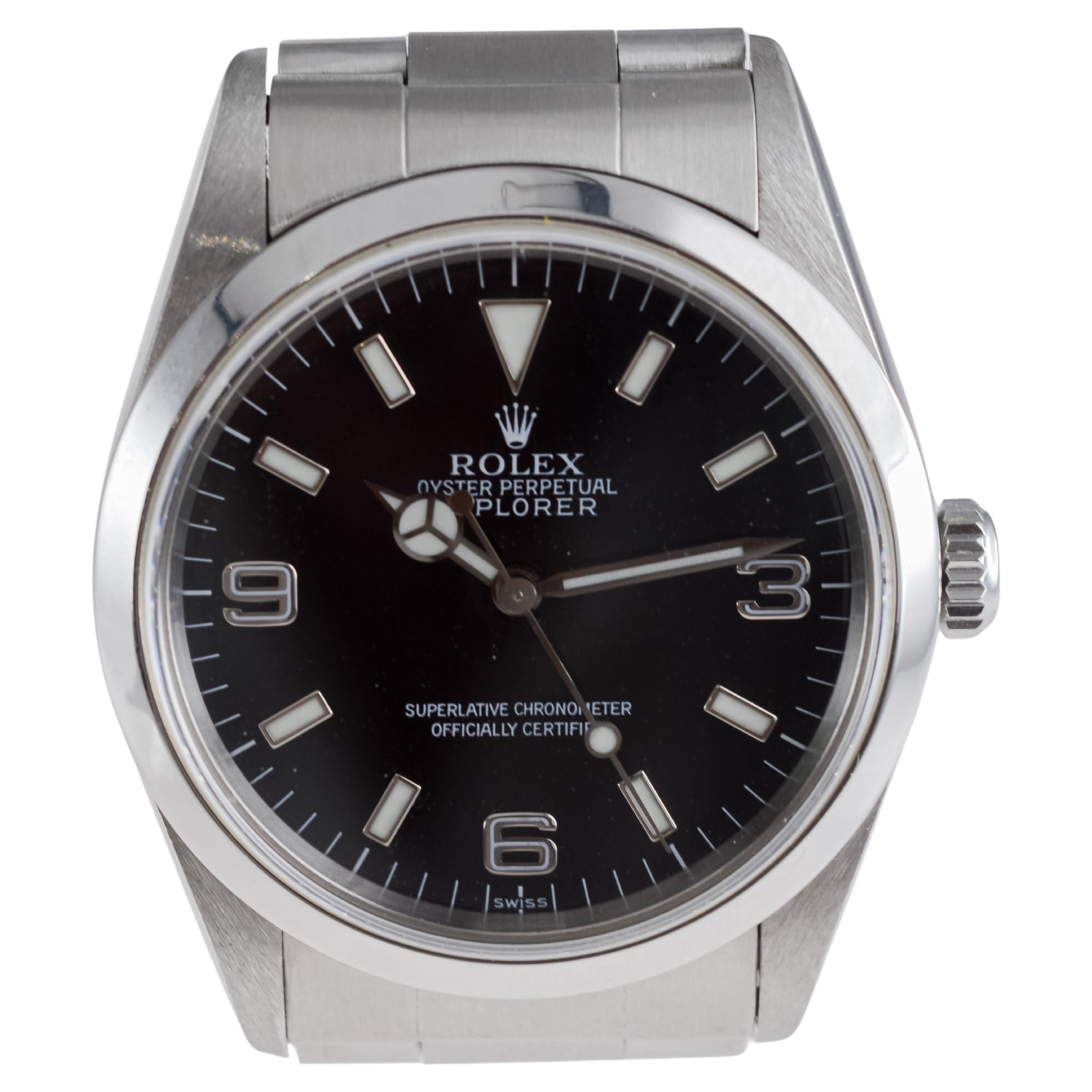 Rolex Stainless Steel Explorer With Box and Papers, circa 1999 For Sale 8