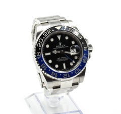 Rolex Stainless Steel GMT Master II Batman Black Dial Wristwatch Ref 116710 BLNR
