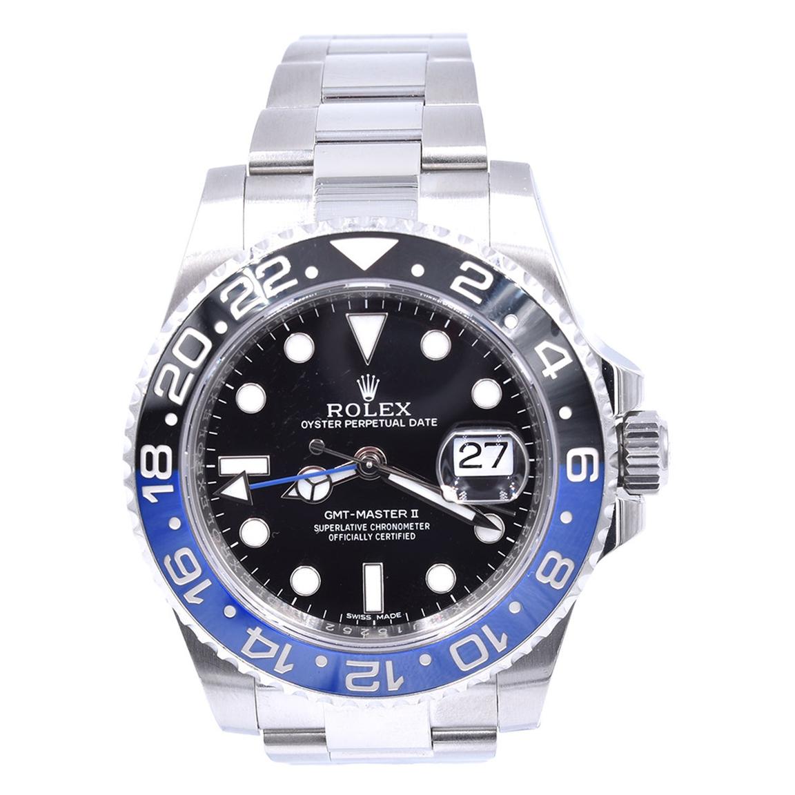 Rolex Stainless Steel GMT Master II Batman Watch Ref# 116710
