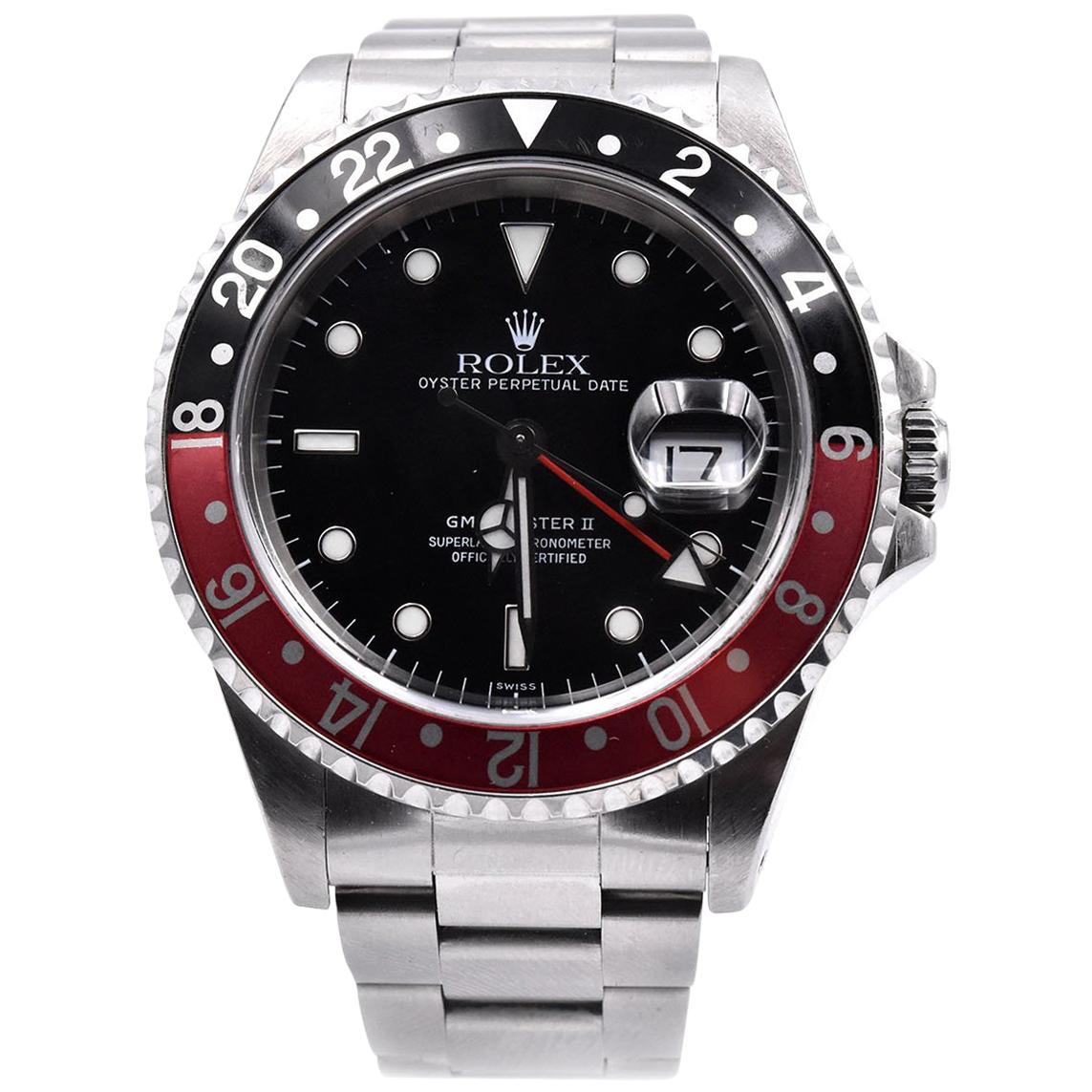 Rolex Stainless Steel GMT Master II Coke Bezel Ref 16710