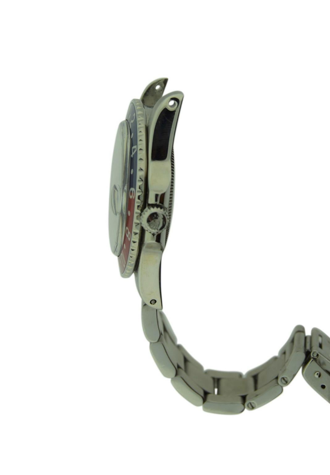 Rolex Stainless Steel GMT Master Pepsi Bezel Watch 8