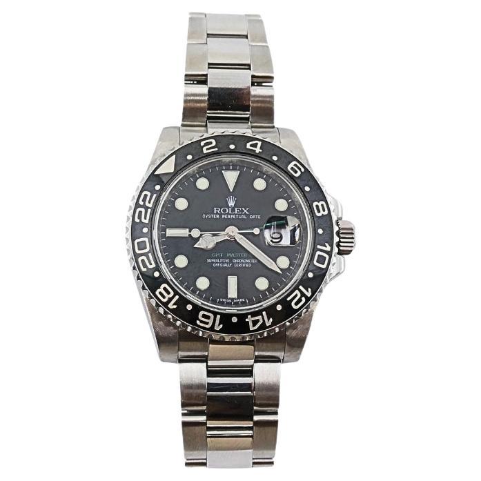 Rolex Stainless Steel GMT‑Master II 40mm Men’s Automatic Wristwatch For Sale
