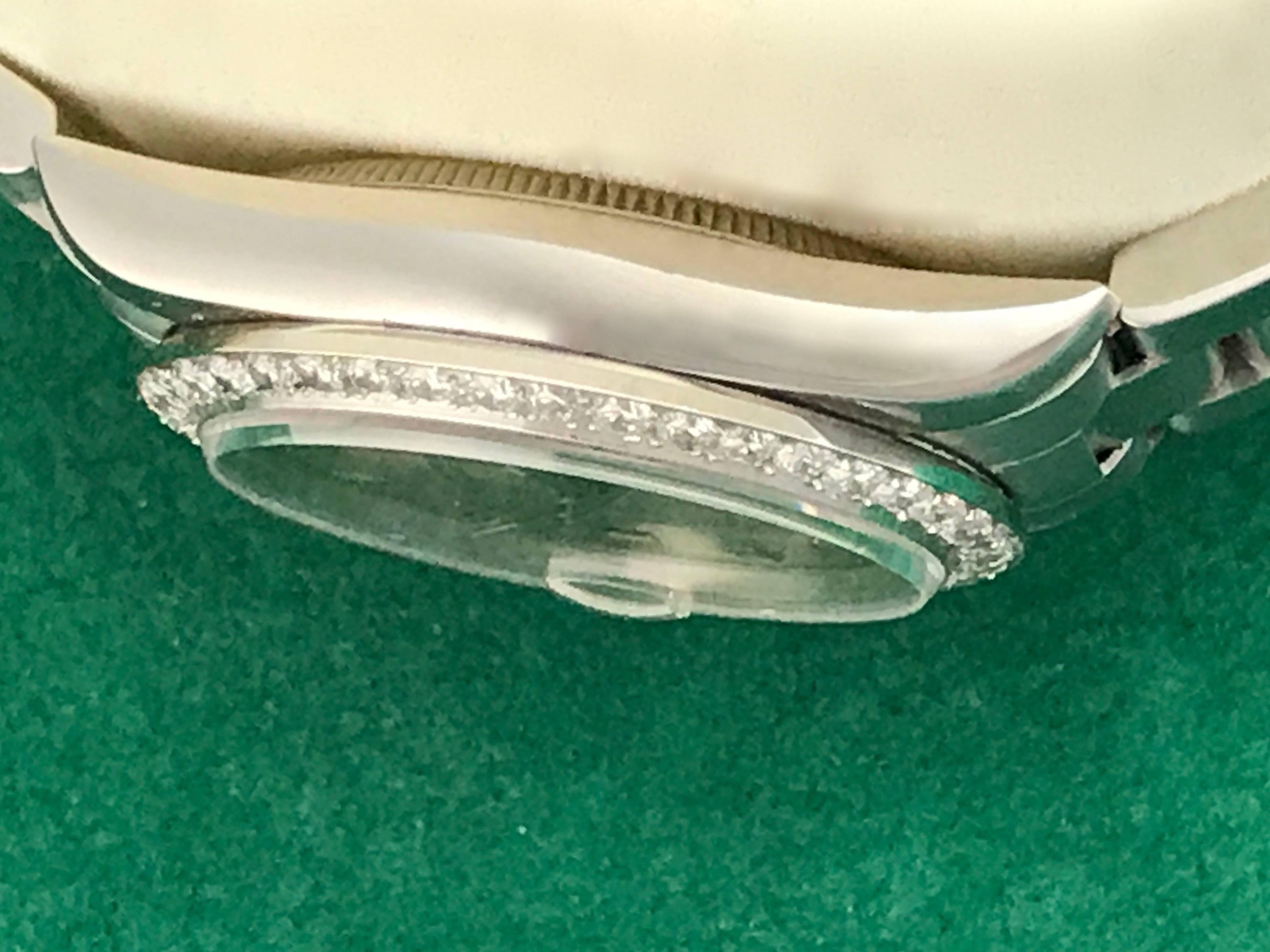 Women's or Men's Rolex Stainless Steel Datejust Diamond Bezel Automatic Wristwatch Ref 68240 For Sale