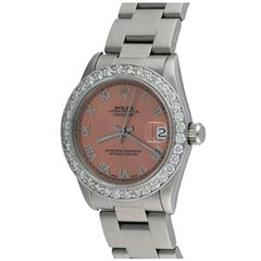 Rolex Stainless Steel Datejust Diamond Bezel Automatic Wristwatch Ref 68240