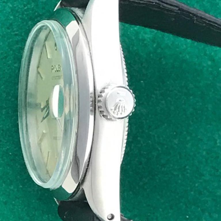 Rolex Stainless Steel Oyster Date Manual Wind Midsize Wristwatch Ref 6466 In Excellent Condition In Dallas, TX
