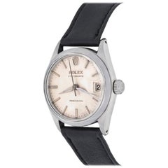 Rolex Stainless Steel Oyster Date Manual Wind Midsize Wristwatch Ref 6466