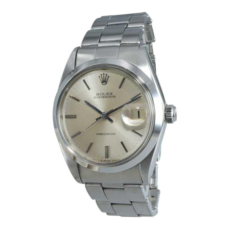 Rolex Stainless Steel Oyster Date Ref 6694 Manual Wind from 1968 In Excellent Condition In Long Beach, CA