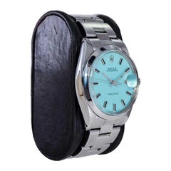 Rolex Stainless Steel Oysterdate with Custom Finished Tiffany Blue Dial, 1970s