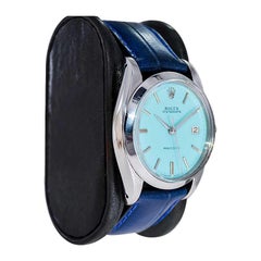 Rolex Stainless Steel Oyster Date with Custom Tiffany Blue Dial from 1967