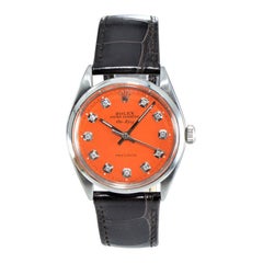 Rolex Stainless Steel Oyster Perpetual Air King Custom Diamond Dial, 1970s