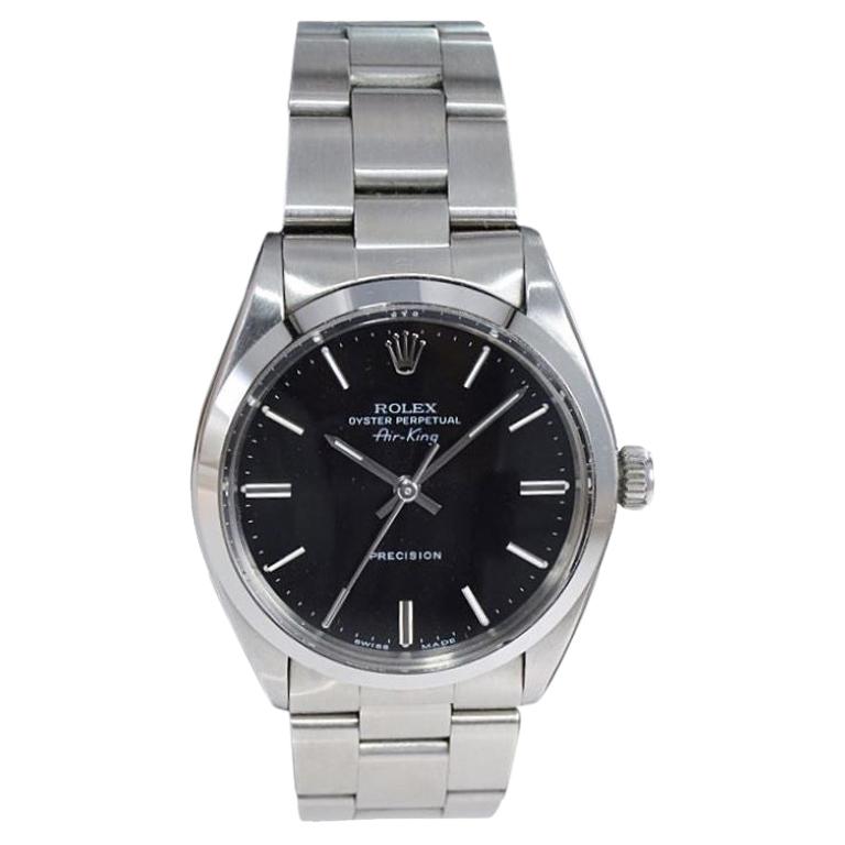 Rolex Stainless Steel Oyster Perpetual Air King Original Black Dial with Papers