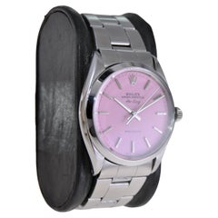 Rolex Stainless Steel Oyster Perpetual Air-King with Custom Pink Dial 1960s