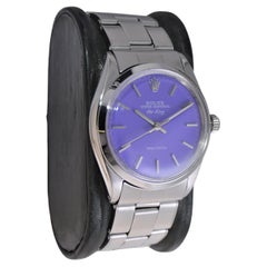 Rolex Stainless Steel Oyster Perpetual Air-King with Custom Purple Dial 1960s