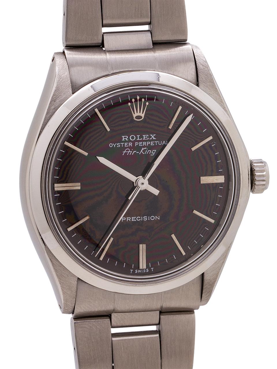Rolex Stainless Steel Oyster Perpetual Airking Ref 5500, circa 1972 In Excellent Condition In West Hollywood, CA