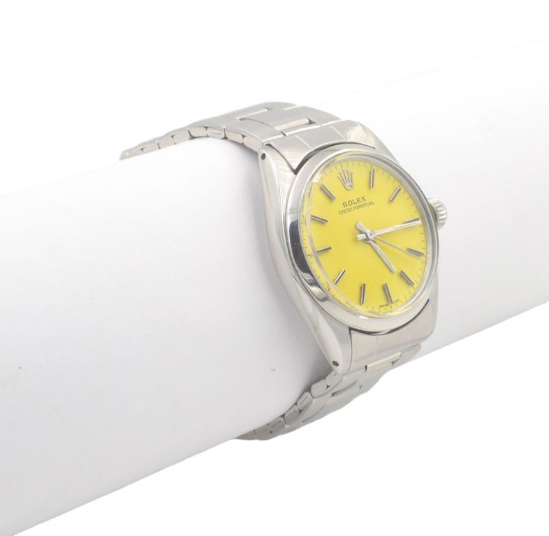 Women's or Men's Rolex Stainless Steel Oyster Perpetual automatic Wristwatch Ref 6748, c1973 For Sale