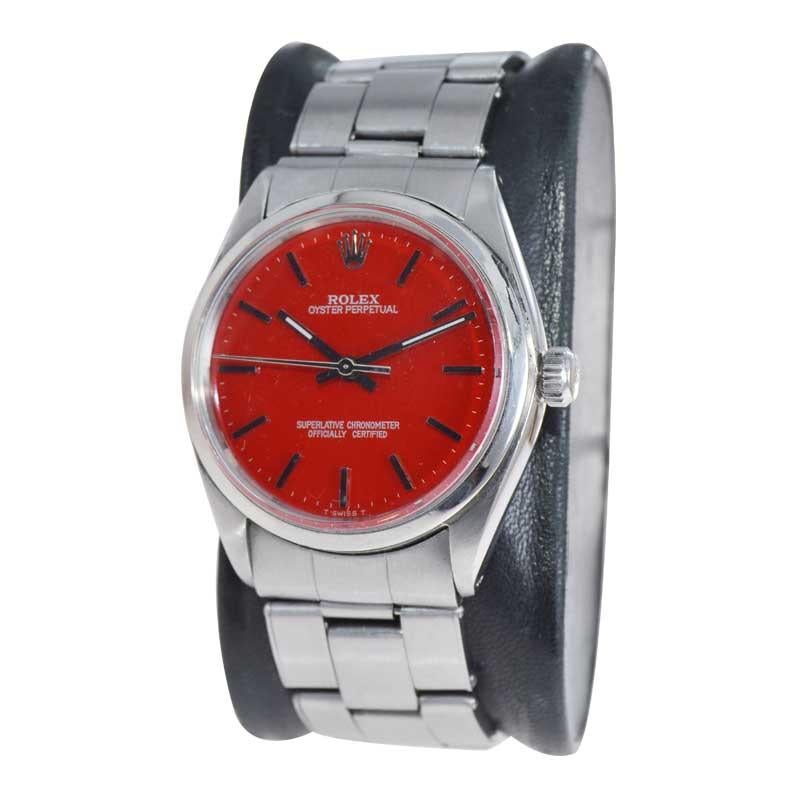 FACTORY / HOUSE: Rolex Watch Company
STYLE / REFERENCE: Oyster Perpetual / Reference 5500
METAL / MATERIAL: Stainless Steel
CIRCA / YEAR: 1960's
DIMENSIONS / SIZE: Length 39mm x Diameter 34mm
MOVEMENT / CALIBER: Perpetual Winding / 17 Jewels /