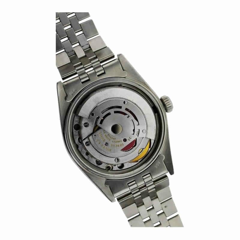 Rolex Stainless Steel Oyster Perpetual Date Red Diamond Dial Watch In Excellent Condition In Long Beach, CA