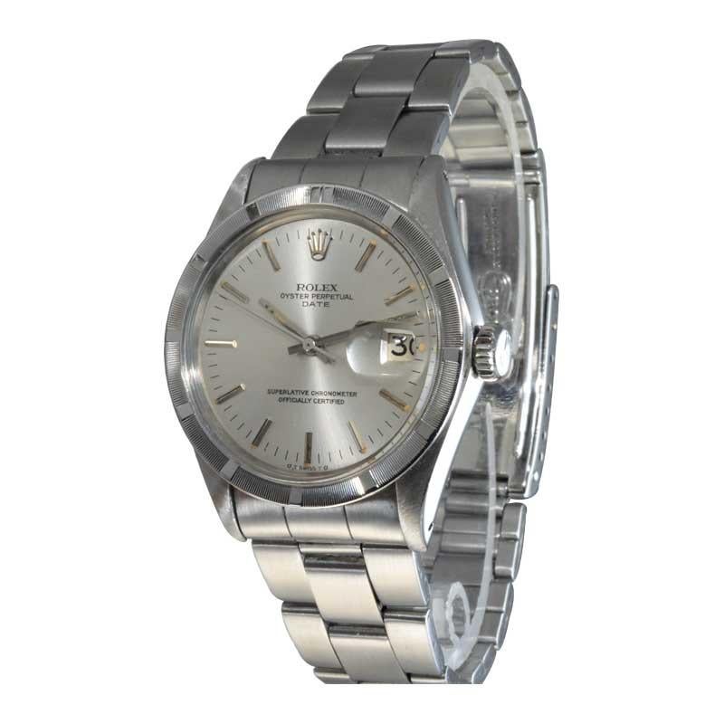 Modern Rolex Stainless Steel Oyster Perpetual Date Ref 1501, Early 1970's
