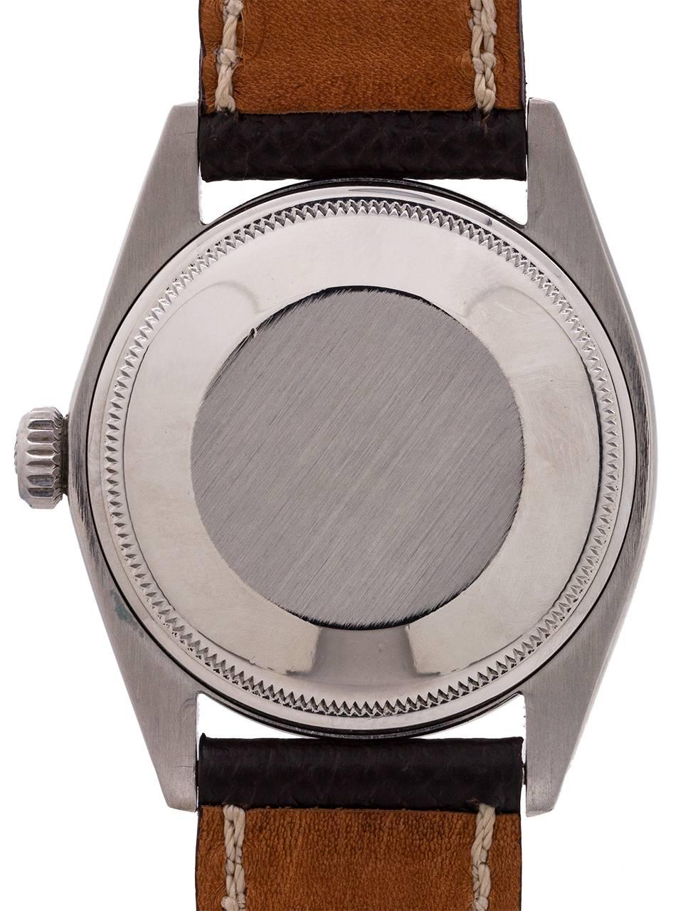 Men's Rolex Stainless Steel Oyster Perpetual Date self winding wristwatch, c 1970