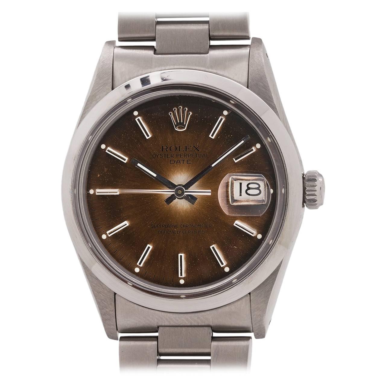 Rolex stainless steel Oyster Perpetual Date Self Winding Wristwatch Ref 15000