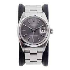 Rolex Stainless Steel Oyster Perpetual Date with Factory Original Charcoal Dial