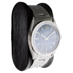 Rolex Stainless Steel Oyster Perpetual Date with Original Blue Dial 1970's