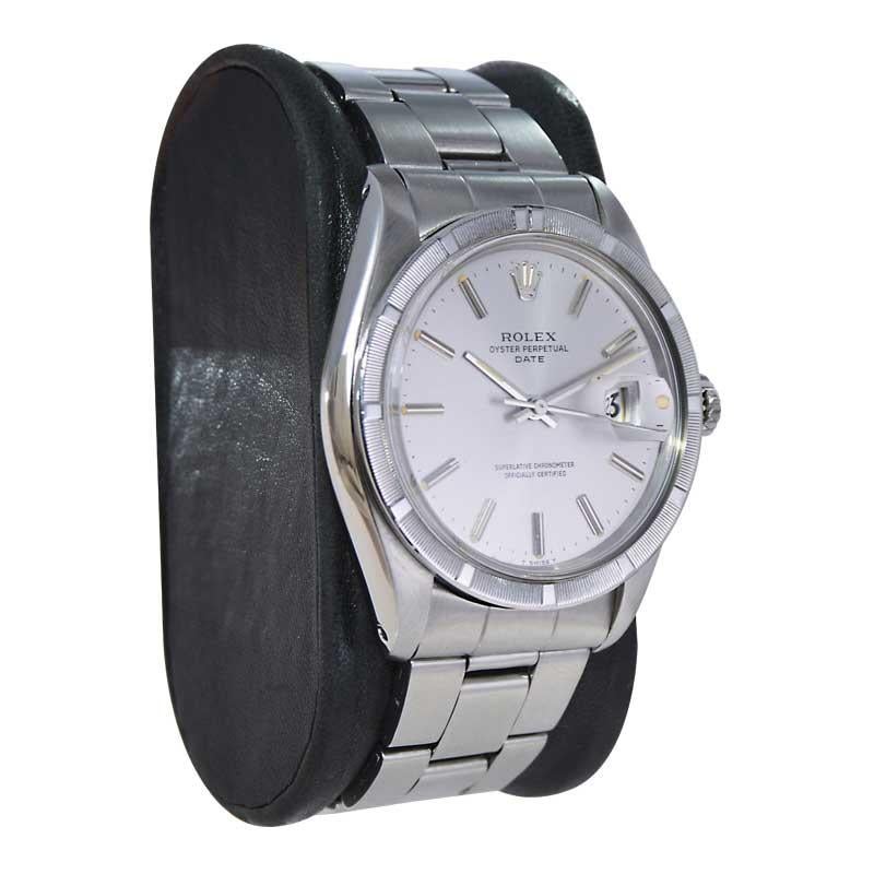 FACTORY / HOUSE: Rolex Watch Company
STYLE / REFERENCE: Oyster Perpetual Date  / Reference 1501
METAL / MATERIAL: Stainless Steel 
CIRCA / YEAR: Mid 1970's
DIMENSIONS / SIZE: Length 42mm X Diameter 35mm
MOVEMENT / CALIBER: Perpetual Winding / 26