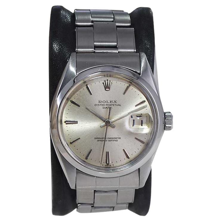 Rolex Stainless Steel Oyster Perpetual Date with Original Dial from Mid 1960's For Sale