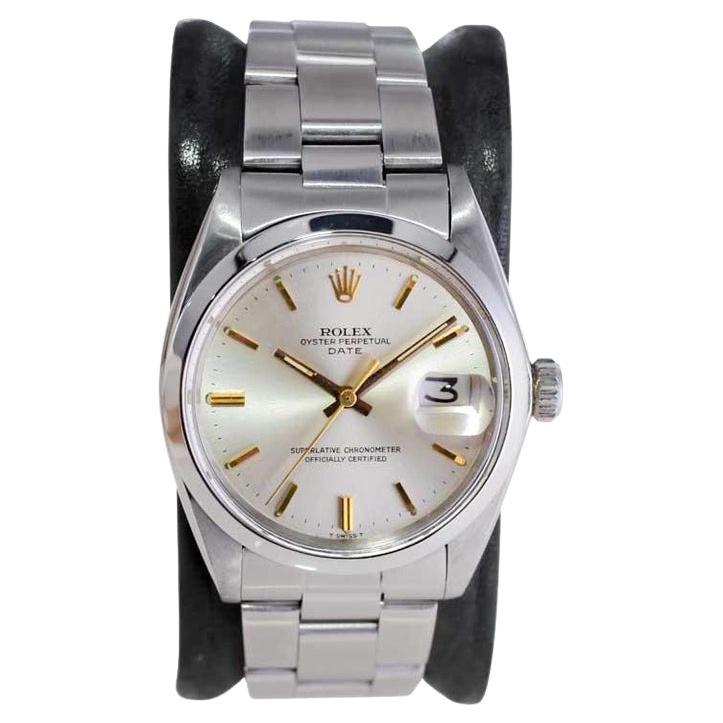 Rolex Stainless Steel Oyster Perpetual Date with Original Silver Dial 1960's