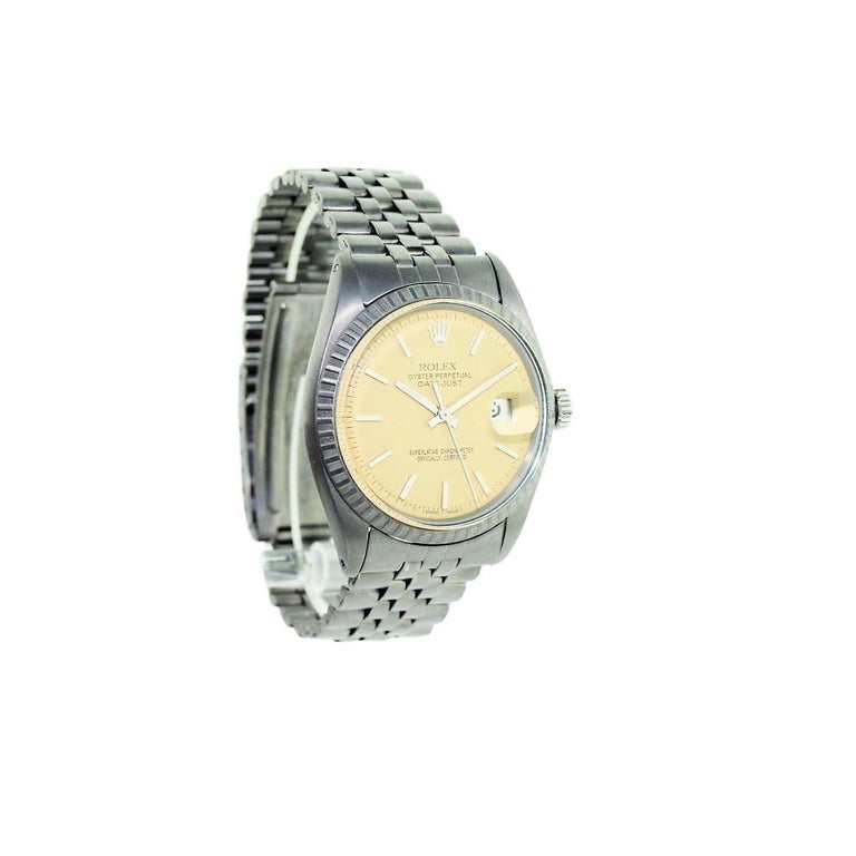 Rolex Stainless Steel Oyster Perpetual Datejust Ref 1601, Early 1970s In Excellent Condition For Sale In Long Beach, CA